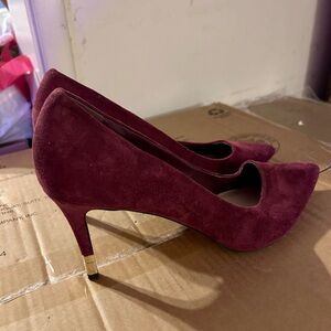 Aldo Burgundy Suede Heels